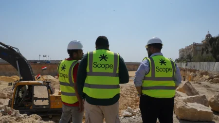 Scope engineers reviewing excavation progress at BeauRivage Plaza